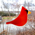 Hanging Fused Glass Birds
