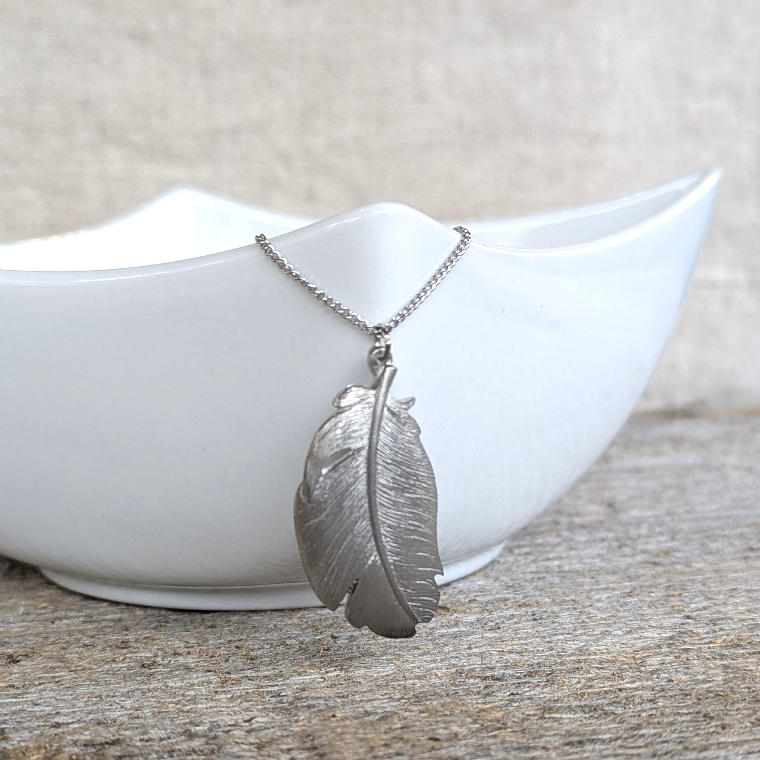 Amos Pewter Jewellery - Feather