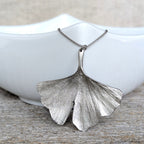 Amos Pewter Jewellery - Ginkgo