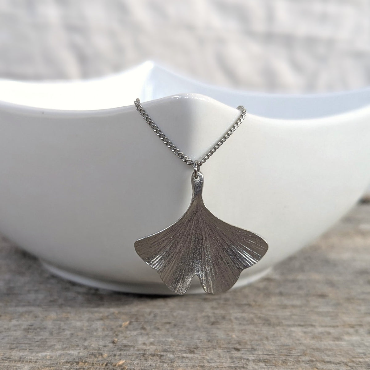 Amos Pewter Jewellery - Ginkgo
